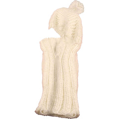 Women's Thermal Beanie Hat 2-In-1 Snood Scarf Cable Knit Pom Pom Winter