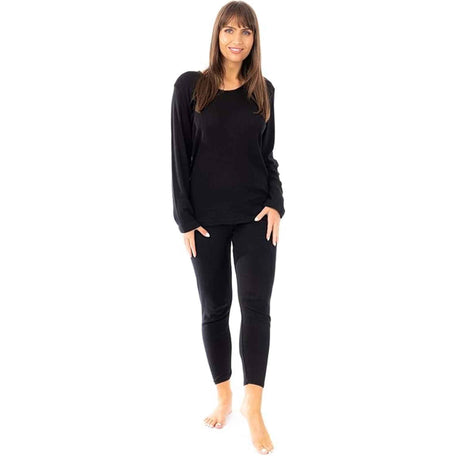 Women's Thermal Long Sleeve Top And Long Jane Pants Set Cotton Rich
