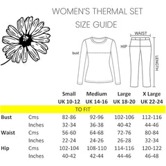 Women's Thermal Long Sleeve Top And Long Jane Pants Set Cotton Rich