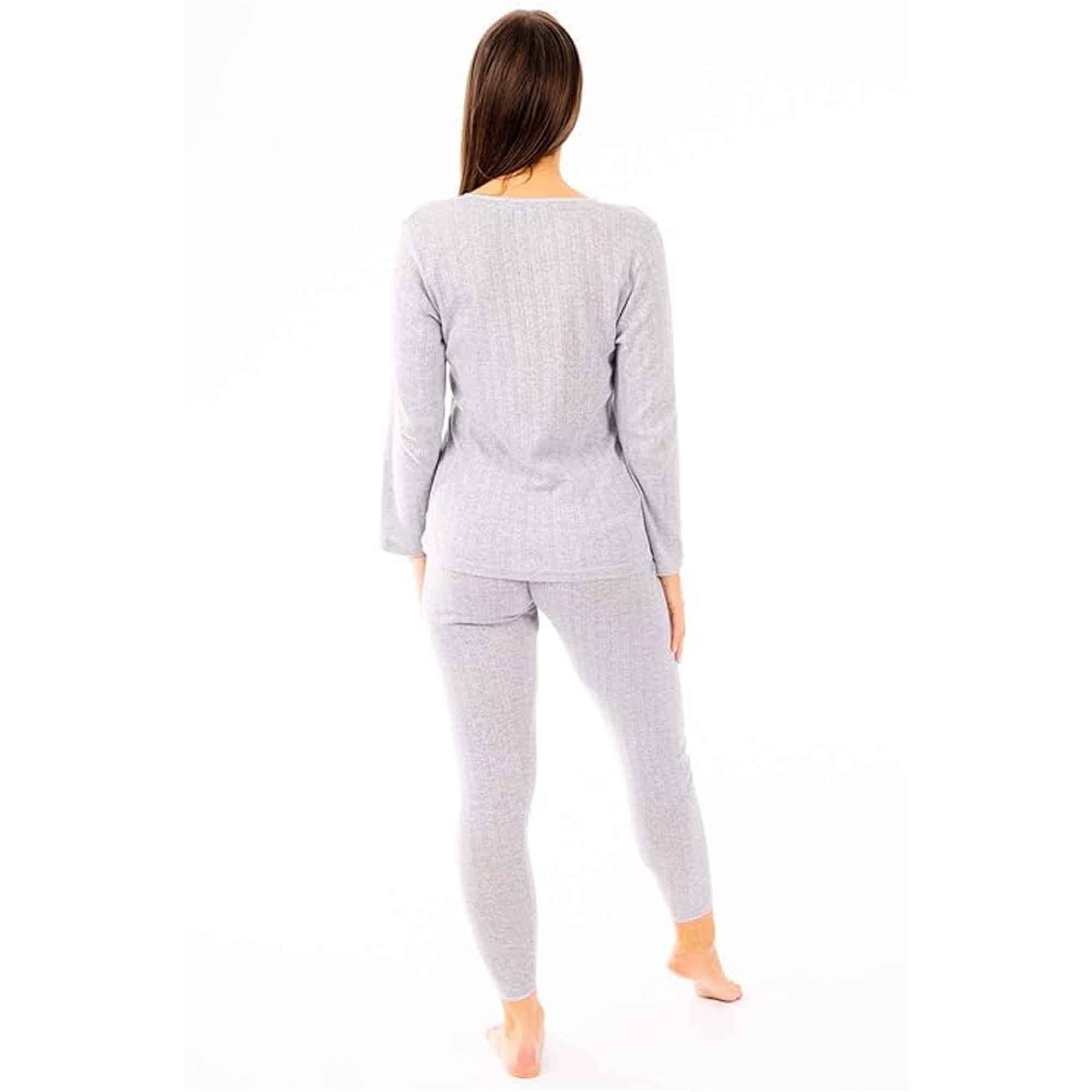 Women's Thermal Long Sleeve Top And Long Jane Pants Set Cotton Rich