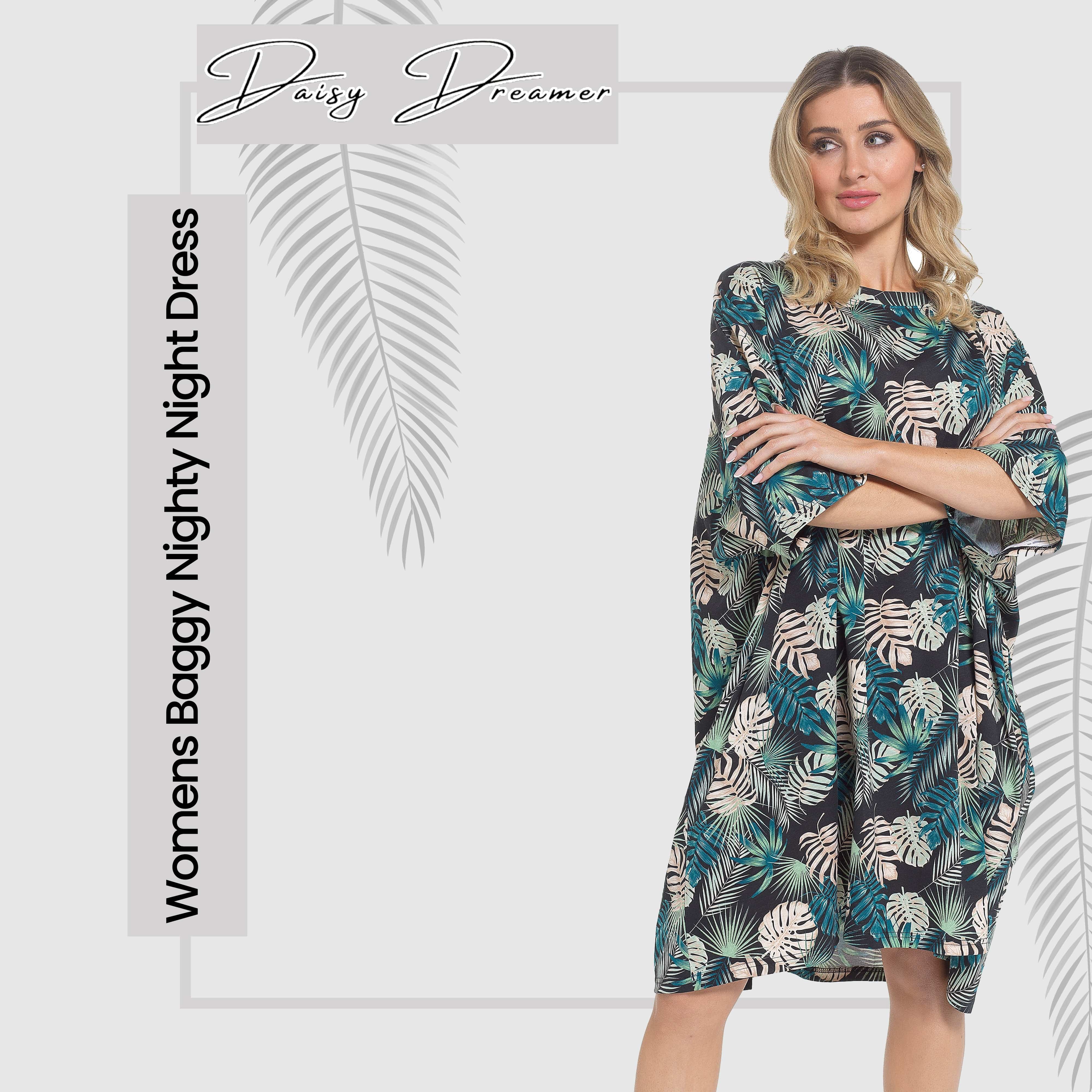 Women's Tropical Baggy Nighty Dress Oversized T Shirt Nighties One Hundred