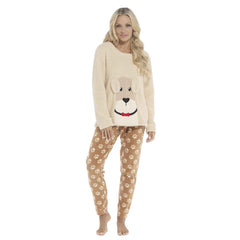 Women's Pyjama Set Ultra Soft Fleece Dog Snuggle Elasticated Patterned