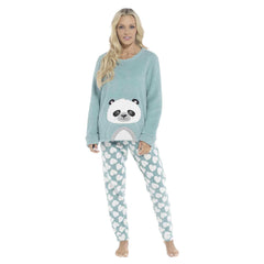 Panda Ultra Soft Snuggle Fleece Pyjama Set For Women's Cosy Winter
