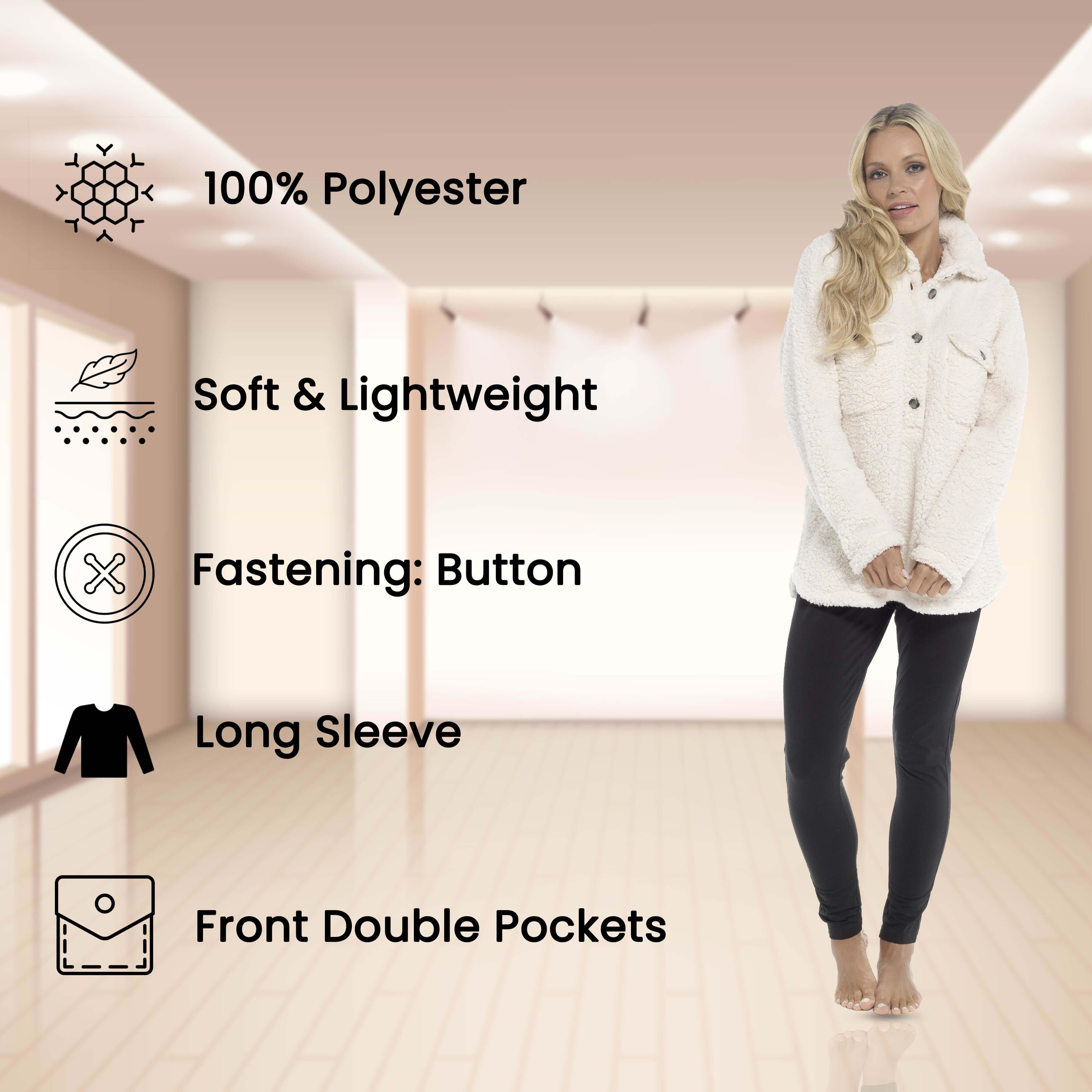 Women's Sherpa Lounge Set With Double Pocket Top And Leggings Ultra-Soft