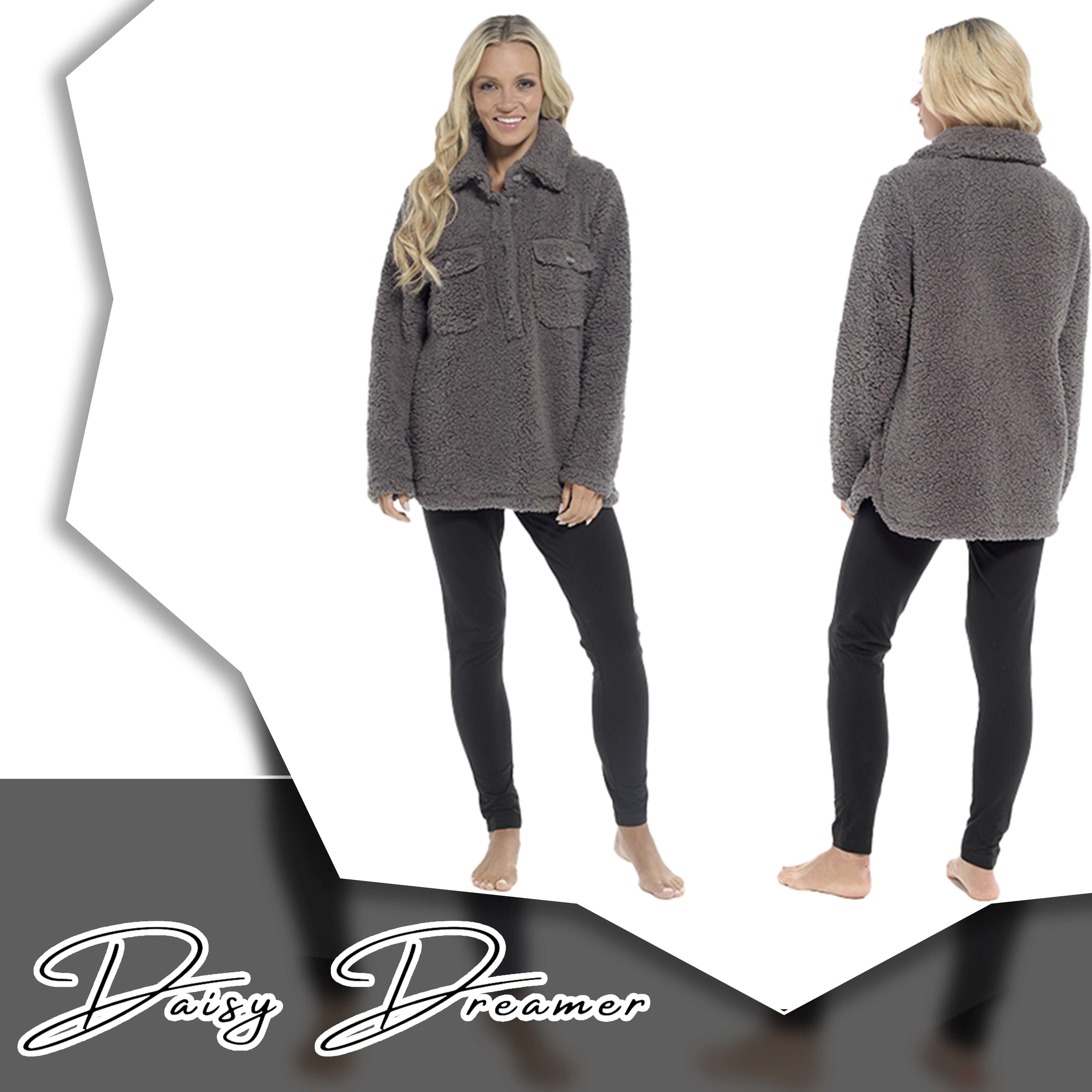 Women's Sherpa Lounge Set With Double Pocket Top And Leggings Ultra-Soft