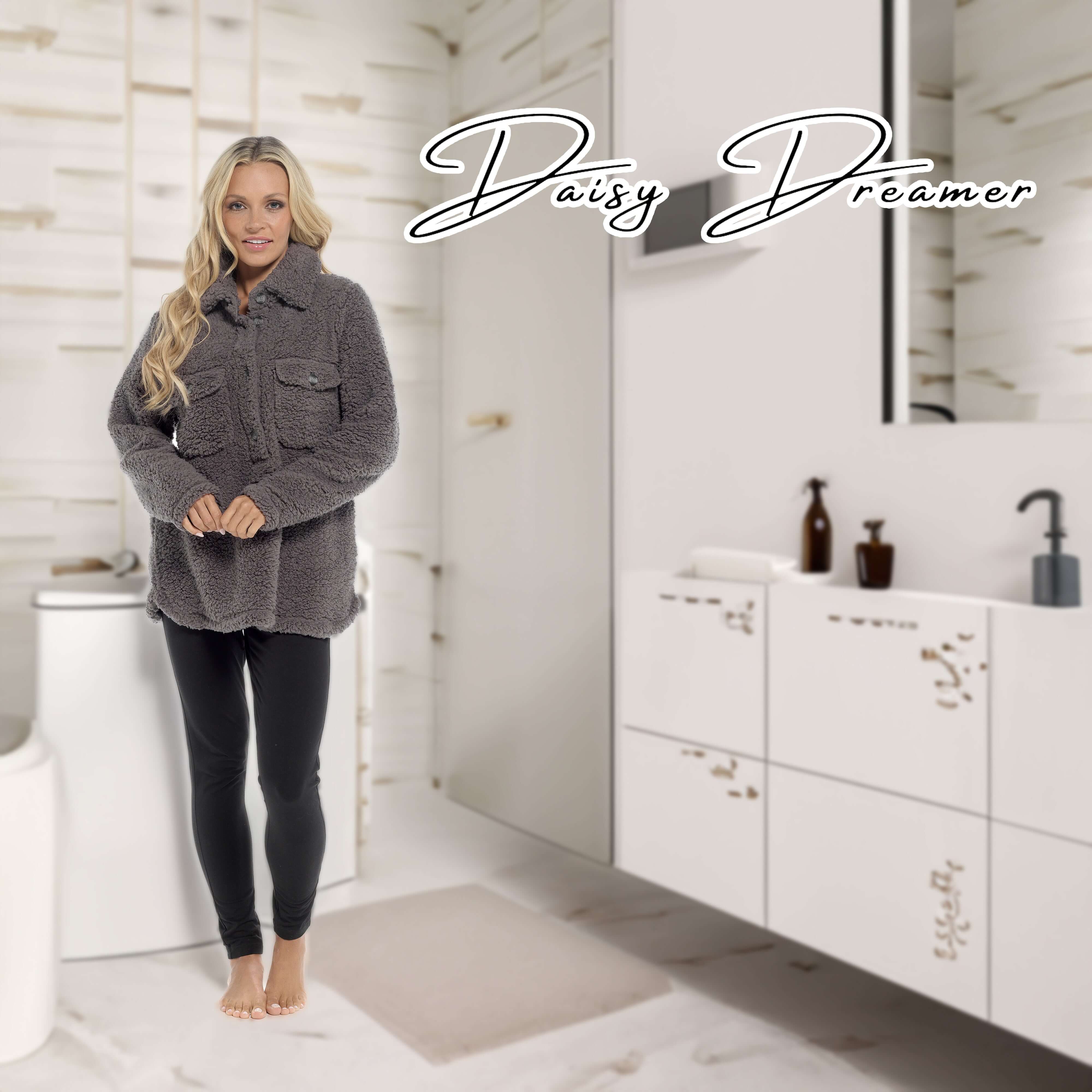 Women's Sherpa Lounge Set With Double Pocket Top And Leggings Ultra-Soft