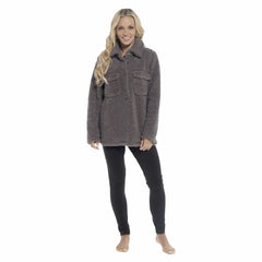 Women's Sherpa Lounge Set With Double Pocket Top And Leggings Ultra-Soft