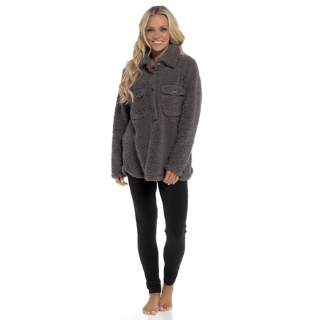 Women's Sherpa Lounge Set With Double Pocket Top And Leggings Ultra-Soft
