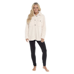 Women's Sherpa Lounge Set With Double Pocket Top And Leggings Ultra-Soft