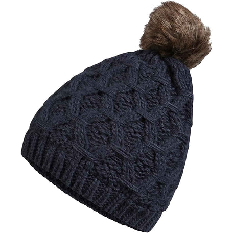 Women's Waterproof Thinsulate Insulated Chunky Beanie Hat With Pom Pom Cable