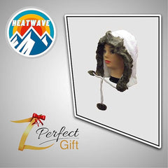 Women's Winter Chunky Knit Hood Hat With Faux Fur Trim And Pom Poms