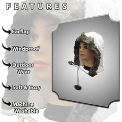 Women's Winter Chunky Knit Hood Hat With Faux Fur Trim And Pom Poms