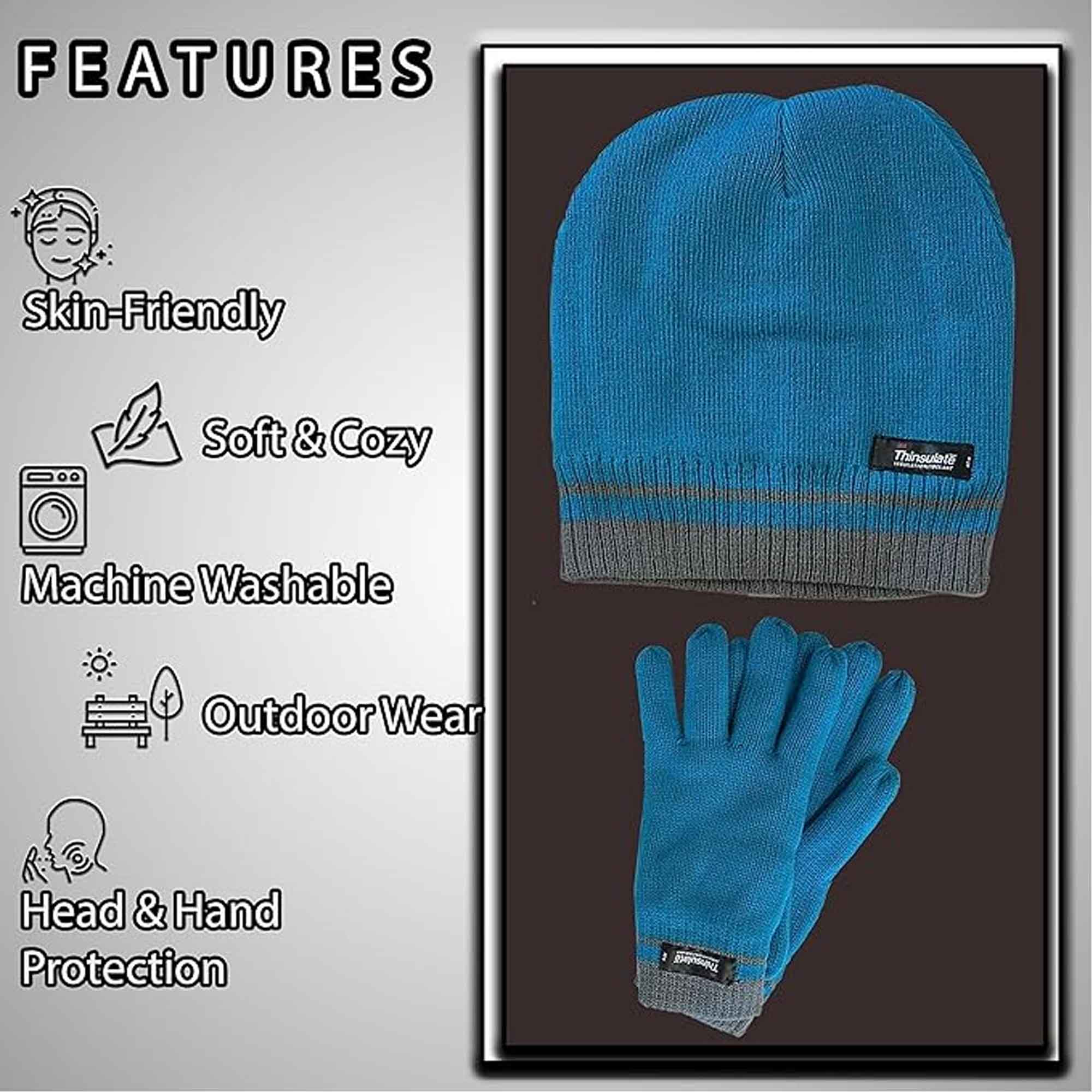 Women's Hat And Gloves Set With 3M Thinsulate Thermal Insulation Winter Warmth