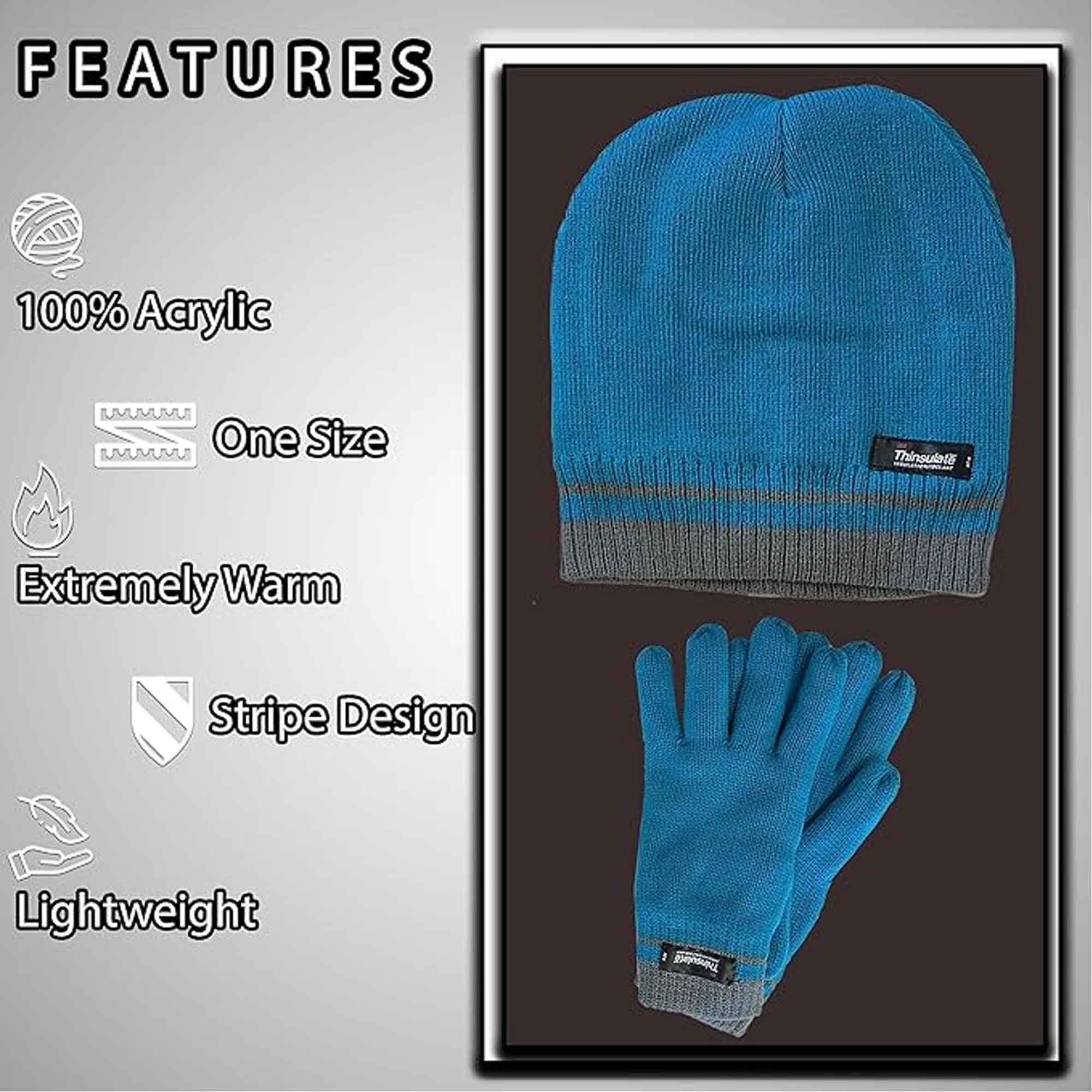 Women's Hat And Gloves Set With 3M Thinsulate Thermal Insulation Winter Warmth