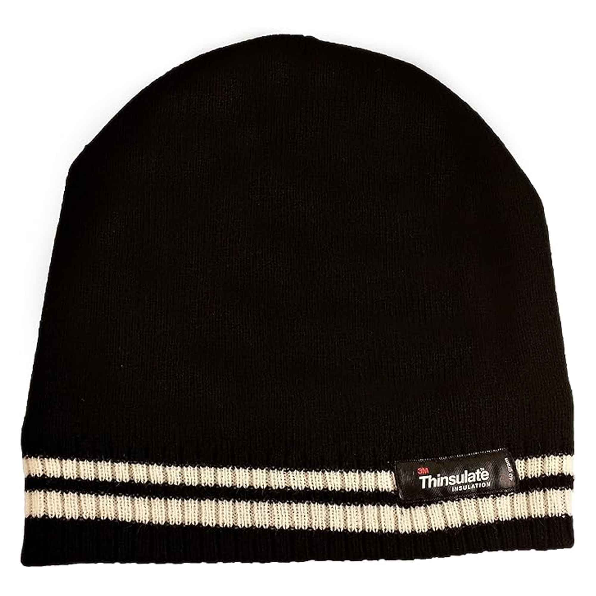 Women's Thermal Beanie Hat With 3M Thinsulate Insulation Stripe Design Acrylic Winter