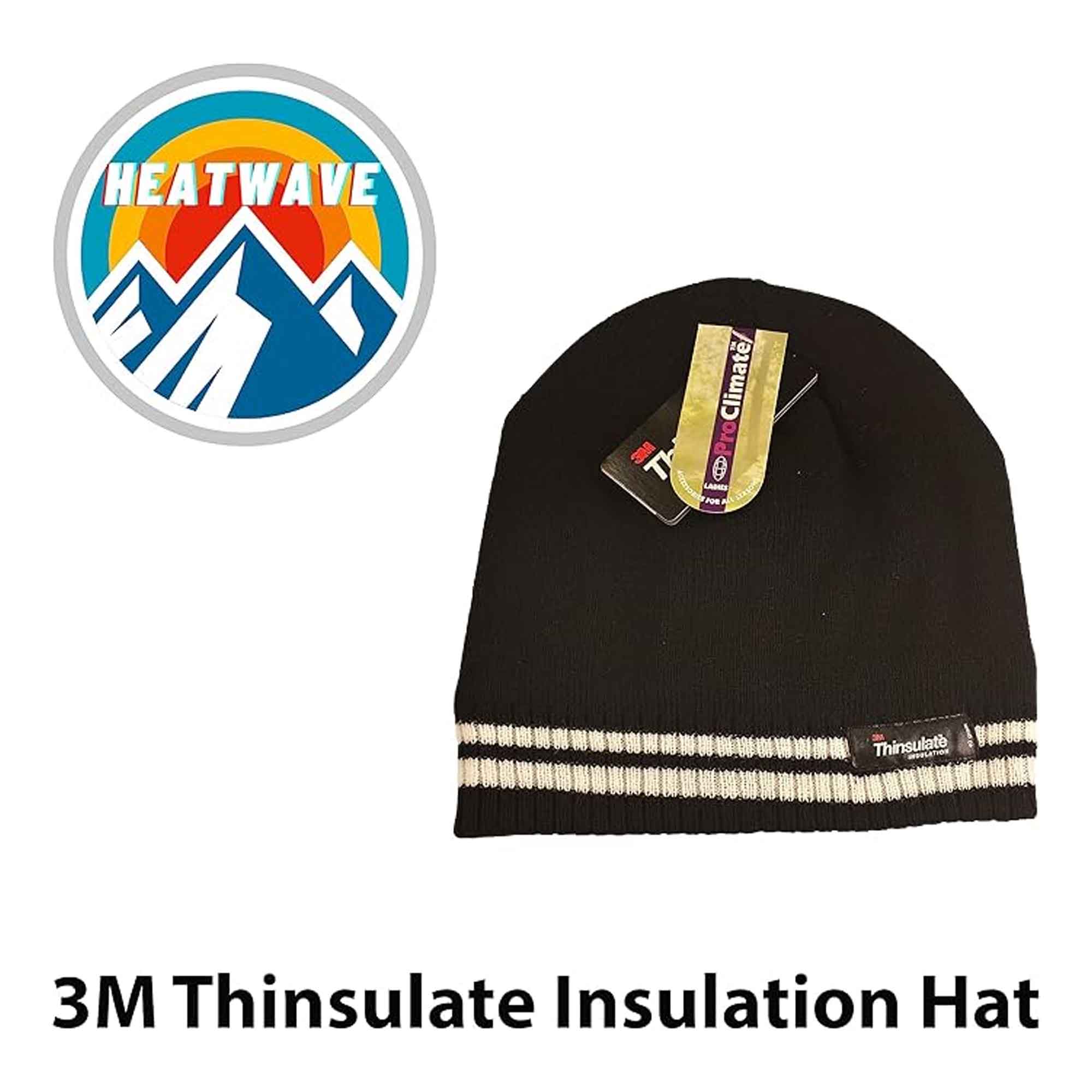 Women's Thermal Beanie Hat With 3M Thinsulate Insulation Stripe Design Acrylic Winter