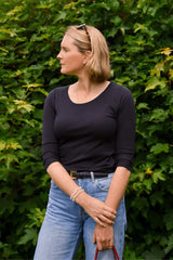 Women's 3/4 Sleeve Scoop Neck T-Shirt – Cotton Modal, UK 6-18