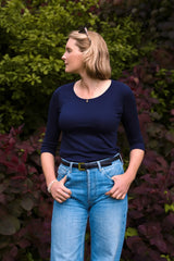 Women's 3/4 Sleeve Scoop Neck T-Shirt – Cotton Modal, UK 6-18