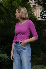 Women's 3/4 Sleeve Scoop Neck T-Shirt – Cotton Modal, UK 6-18